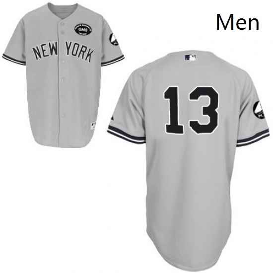 Mens Majestic New York Yankees 13 Alex Rodriguez Replica Grey GMS The Boss MLB Jersey